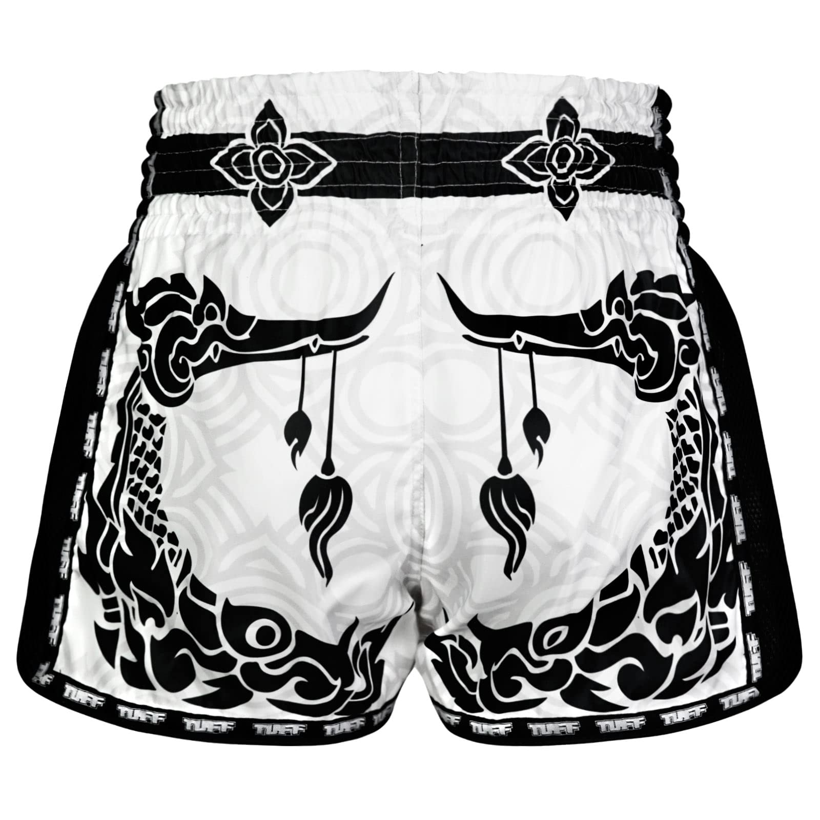 Tuff Sport Pantalones cortos retro de Muay Thai, pantalones cortos de boxeo, corte delgado, para artes marciales mixtas, kickboxing, entrenamiento, ropa de entrenamiento
