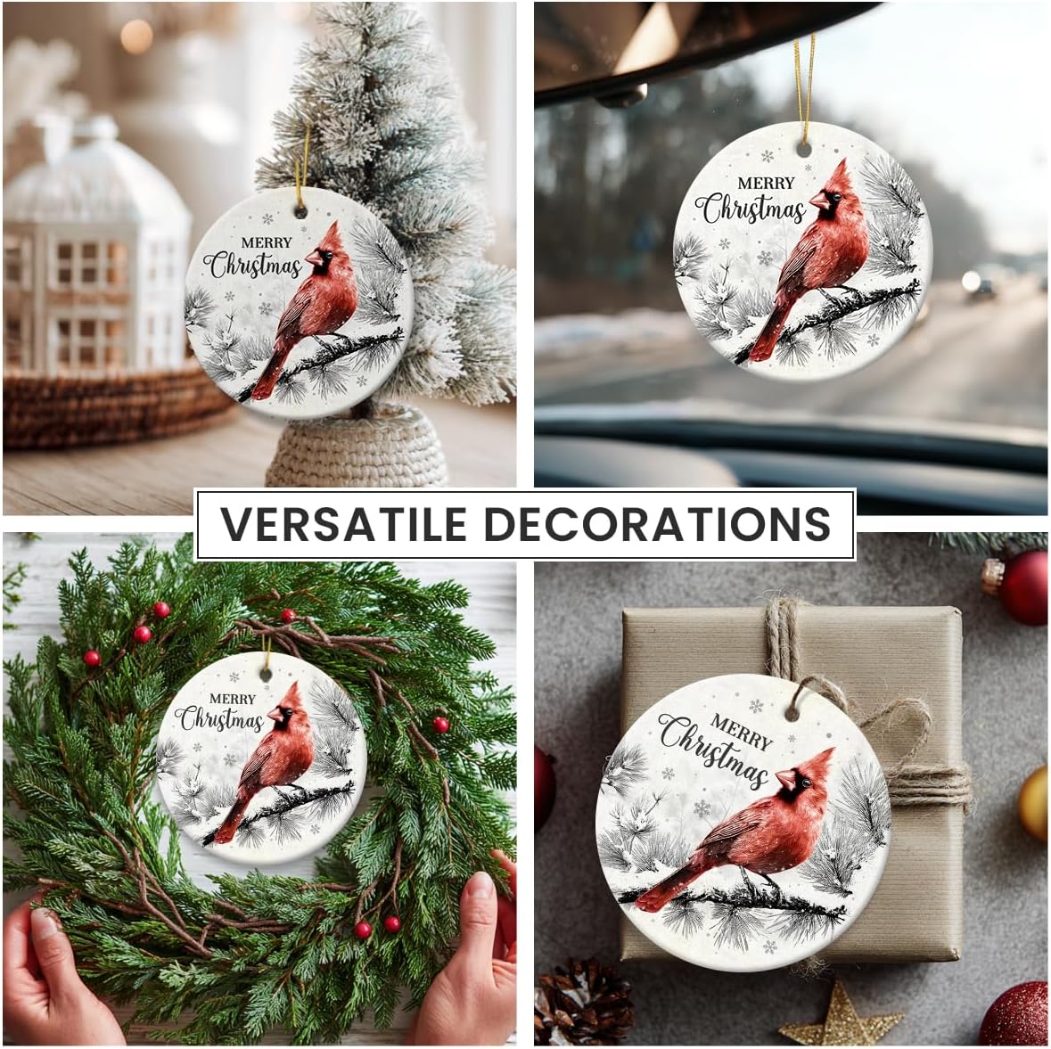 Red Cardinal Christmas Ornament 2025 - Cardinal Gifts for Women Man, Ceramic Bird Ornaments for Christmas Tree Decorations, Cardinals Decor Memorial Gift, Unique Animal Lover Gifts for Friends - Image 5