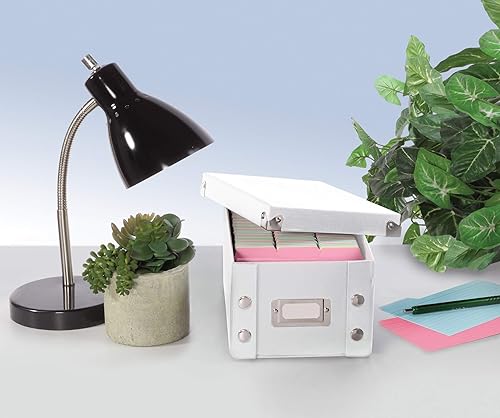 Miniatura 6 de Snap-N-Store Caja de almacenamiento para tarjetas de índice, caja organizadora plegable para 1100 tarjetas flash, tarjetas de negocios, recetas o