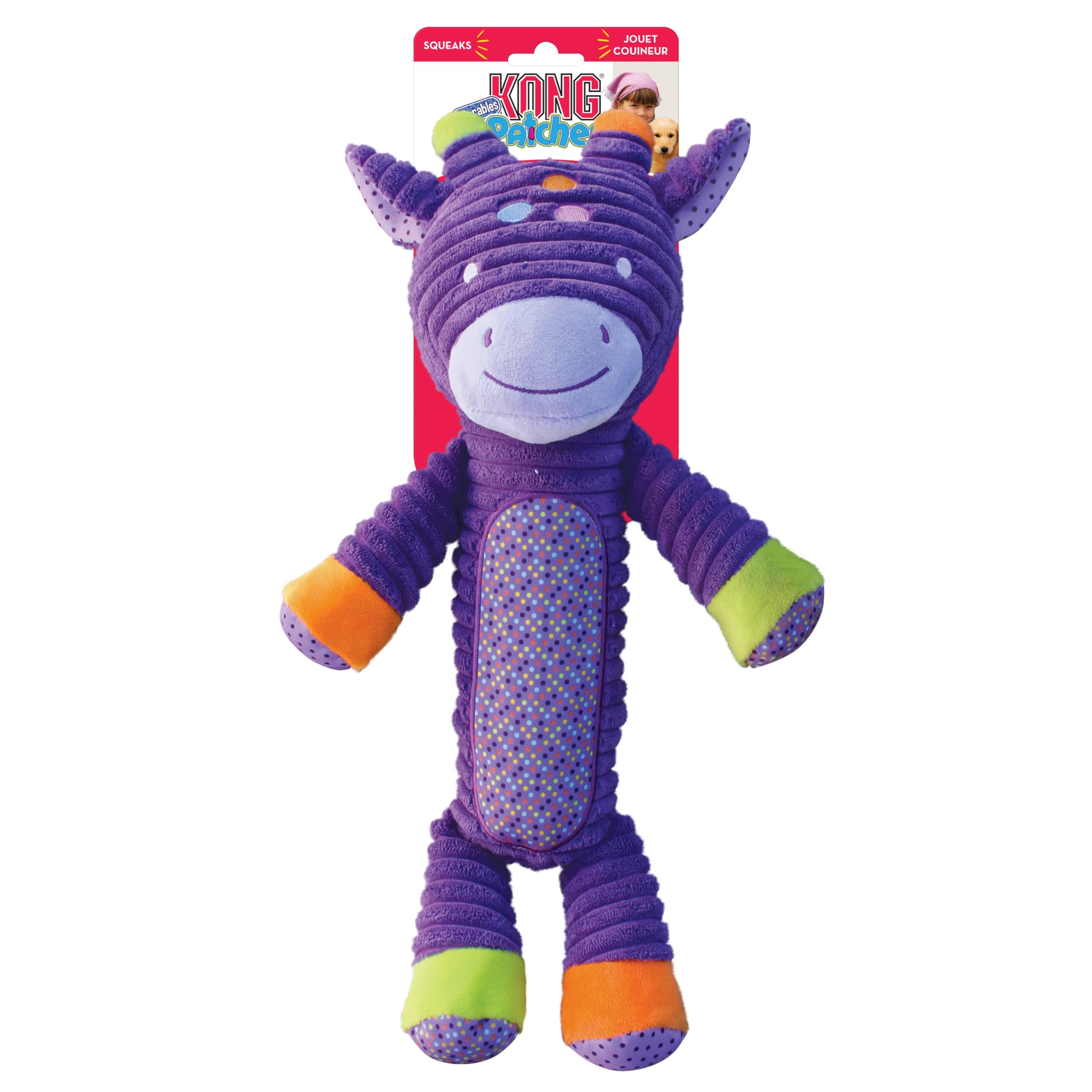 KONG Company 38742120 : Patches Adorables Jouet en peluche pour chien, Girafe XL