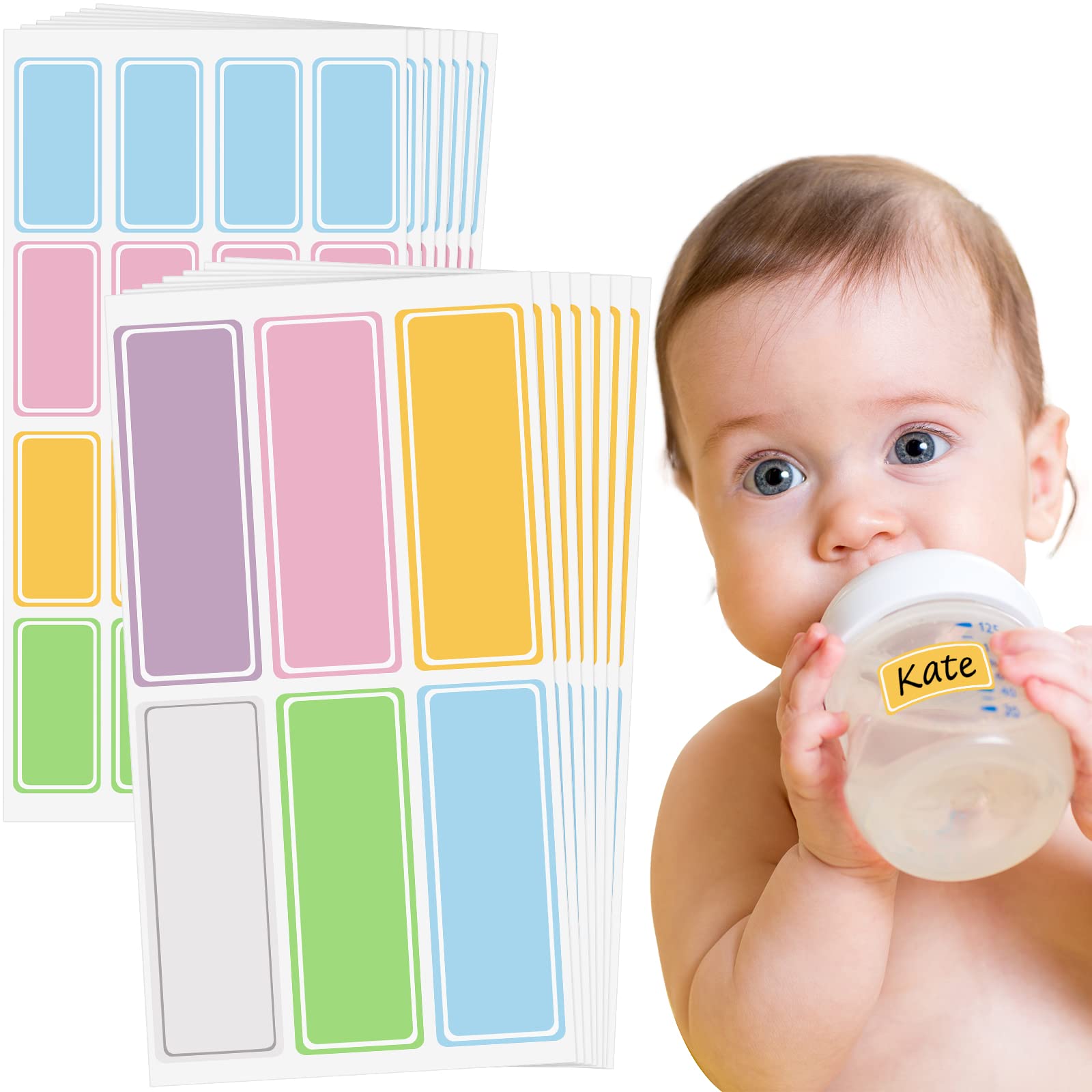 Buy 570 Pieces Daycare Bottle Labels Name Stickers, Assorted Colors