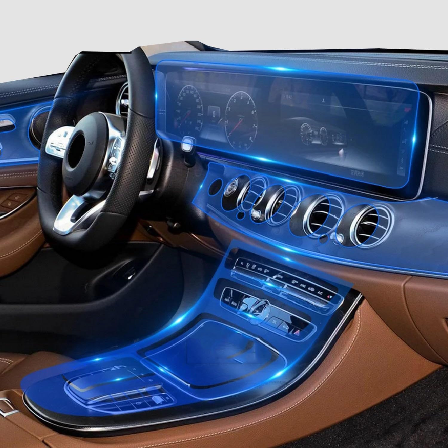 Car Interior TPU Protective Film,for Mercedes Benz Class-E W213 2019-2020