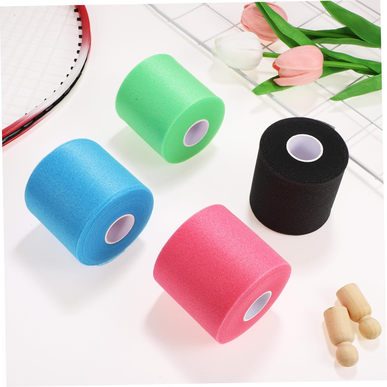 Didiseaon 4Rolls Athletic Pre Wrap Tape High Elasticity Underwrap for Sports Skin Friendly and Comfortable for Wrist Ankle Knee Boxing Hair Styling