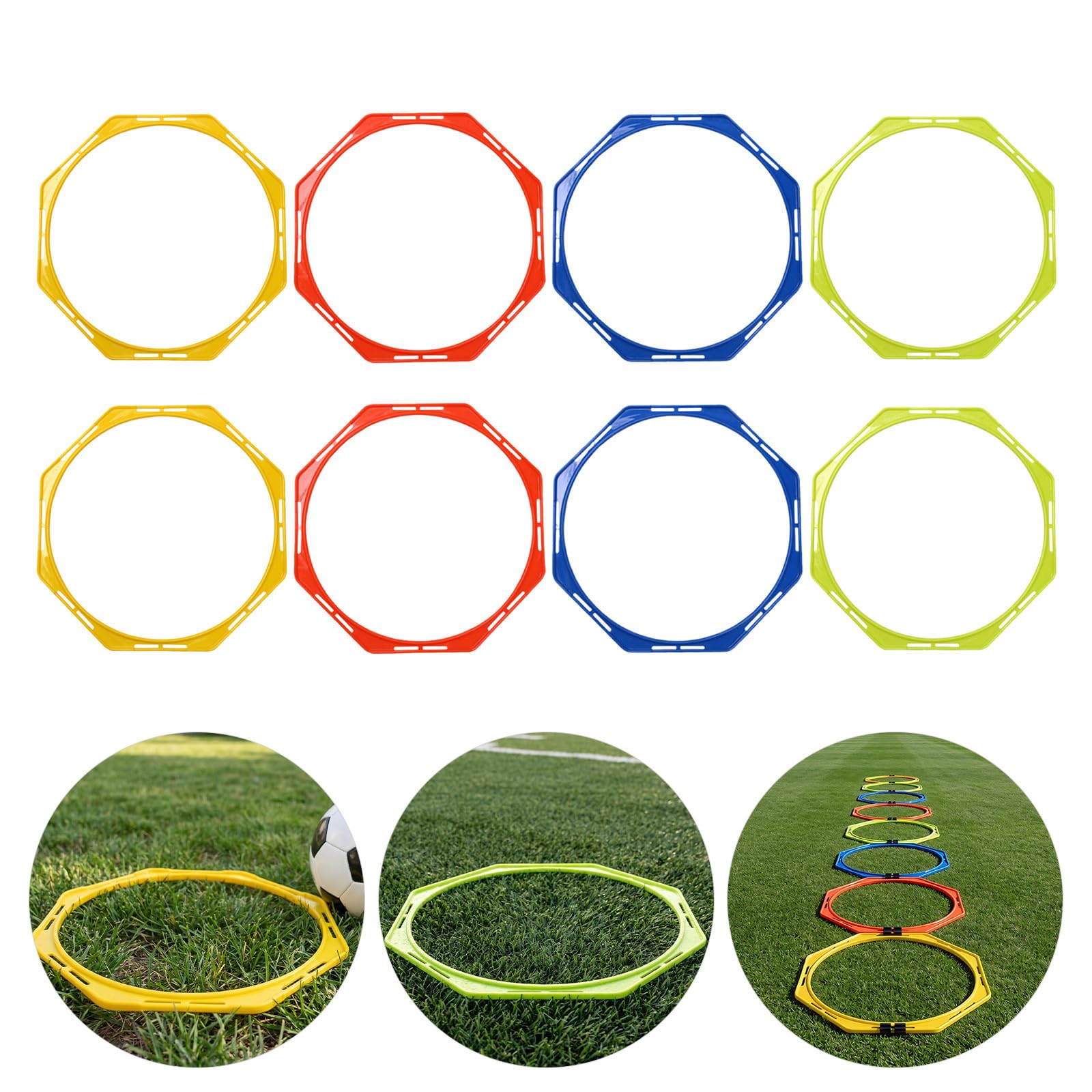NUOBESTY 8 Piezas Aros de Agilidad de Plástico de 40cm para Fútbol y Perros