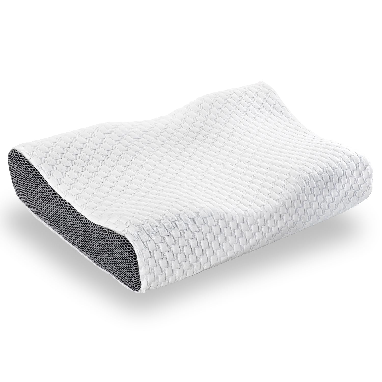 Premium ergonomiczna poduszka podpierająca kark z efektem żelowym, z regulacją wysokości, pianka Gel Memory Foam, ergonomiczna poduszka pod głowę 32 x 60 cm