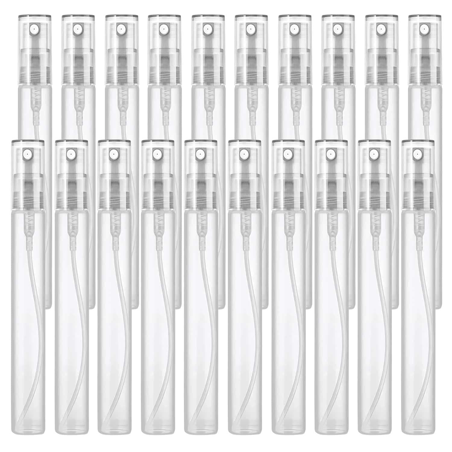 Mini Spray Bottle, 20pcs 10ml Refillable Perfume Bottle Empty, Clear Plastic Bottles Atomizer, Sample Liquid Containers Fine Mist Spray Bottles for