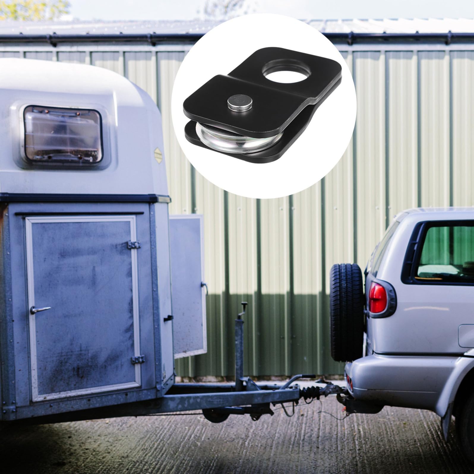 Puleggia Design Semplice di Traino Nero per Verricello Acciaio 4 Ton Aumenta la Potenza di Trazione per Atv Utv Camion e Trattore del Verricello per Recupero