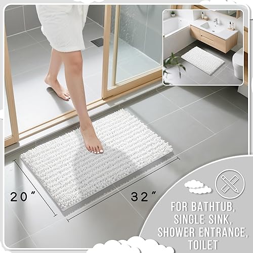 Miniatura 470 de Yimobra - Tapete de baño largo de felpilla, grande de 55.1 x 24 pulgadas, microfibra gruesa, absorbente, extrasuave, antideslizante, peludo, lavable