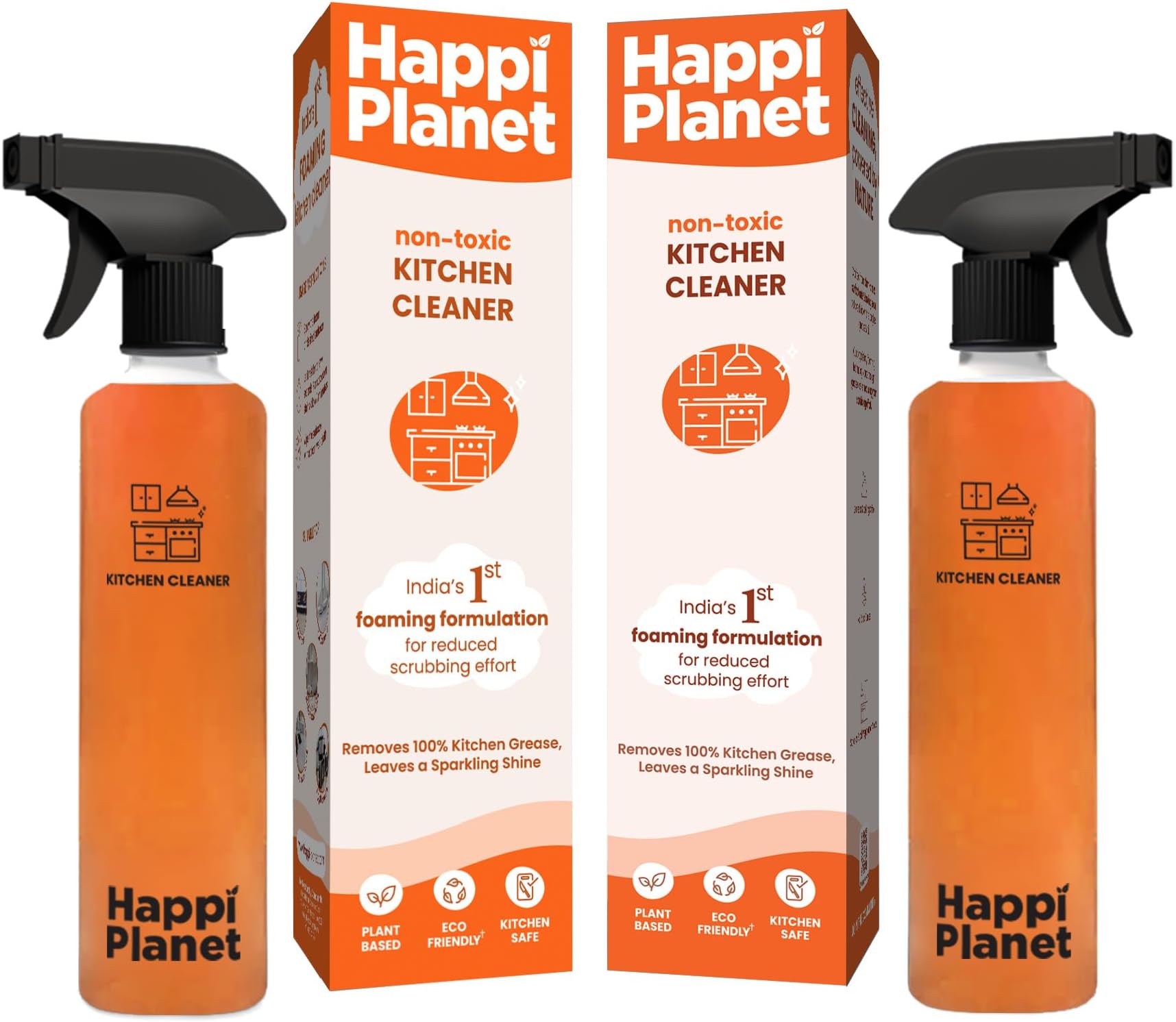 - Kitchen Cleaner Spray | Indiaโs 1st Foaming Formulation for Less Scrubbing | 1 L | Suitable for Stoves, Chimneys, Counter Tops, Appliances, Walls & Cabinets | Non Toxic & Natural