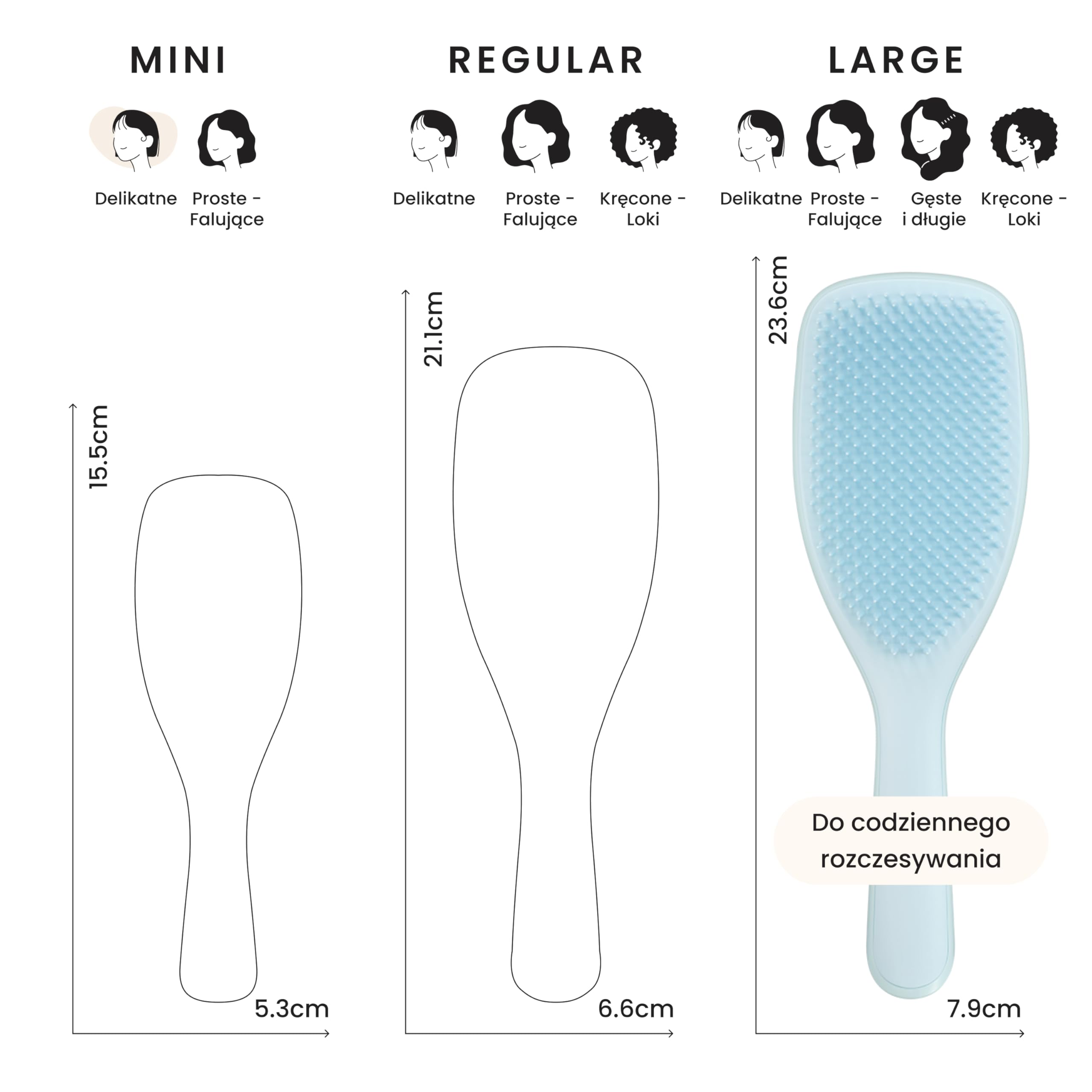 Tangle Teezer Fine & Fragile Ultimate Detangler, do cienkich i delikatnych - Miękkie, elastyczne ząbki redukują łamanie i ciągnięcie - Łagodna dla delikatnych włosów - Błękit morskiej piany