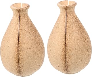 TEHAUX 4pcs Handmade Wooden Vase Kit Unfinished Clay for Home Decor Artistic Flower Bottles for Office Painting and Boho Styling