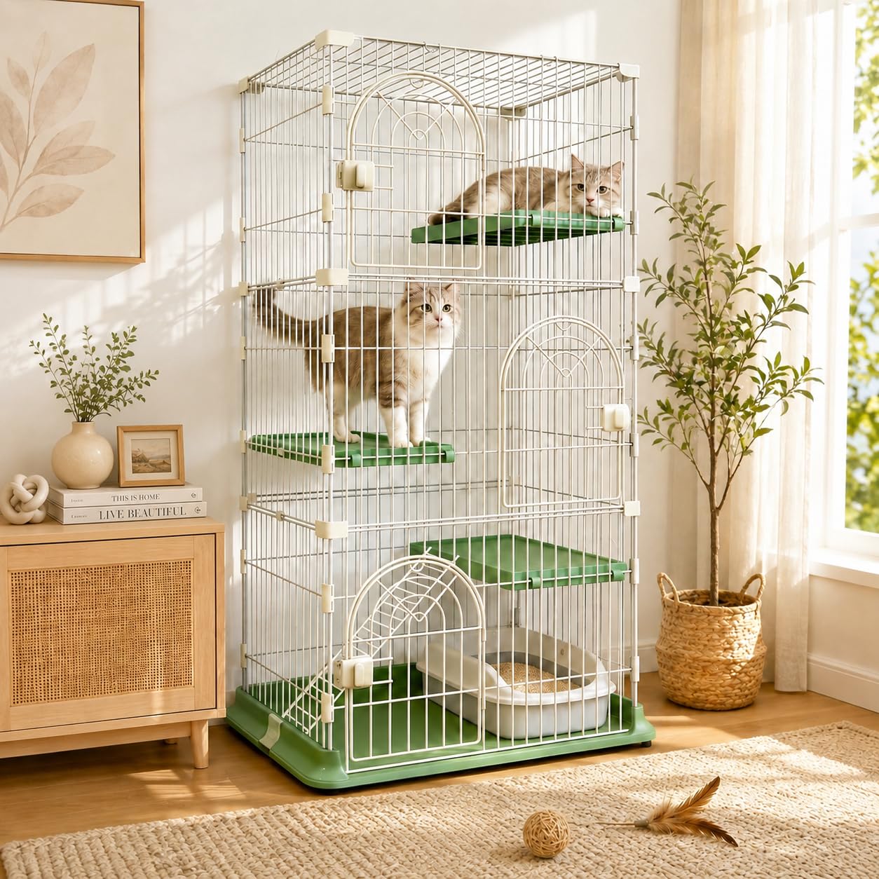 Cat Cage & Playpen - Escape-Proof for Cats & Small Pets -16