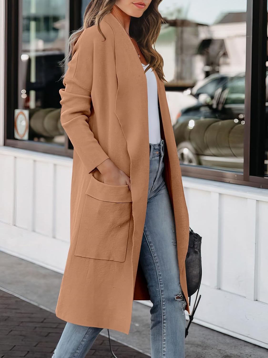 ANRABESS Cardigan Sweater for Women's 2026 Fall Oversized with Pockets