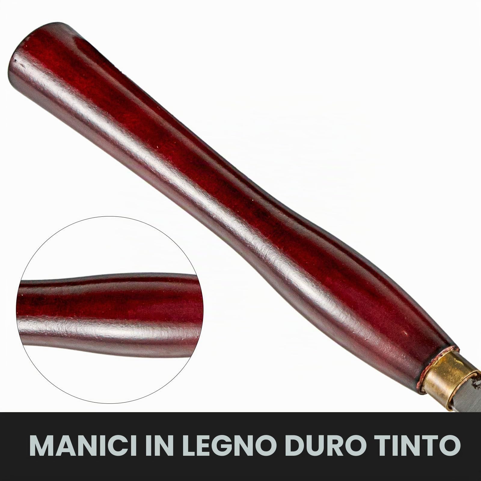 VEVOR Utensili di Tornitura per Legno 8 pezzi Set di Scalpelli per Legno con Lama in Acciaio ad Alta velocità HSS con Custodia, Impugnatura Comoda, per Progetti di Intaglio di Mobili