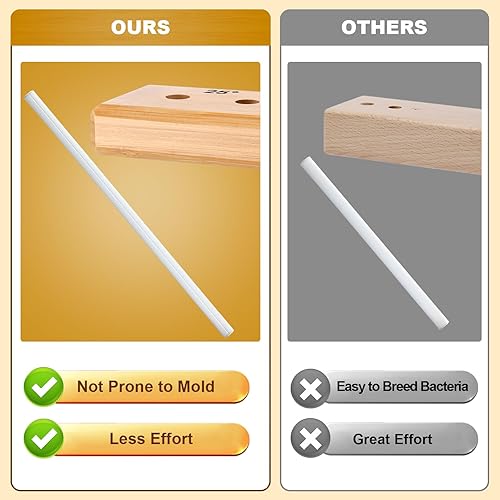 Miniatura 4 de Feekoon Varillas afiladoras de cuchillos de cerámica de 9.8 pulgadas, varillas de afilar de cerámica, 2 varillas afiladoras de cuchillos de caja de