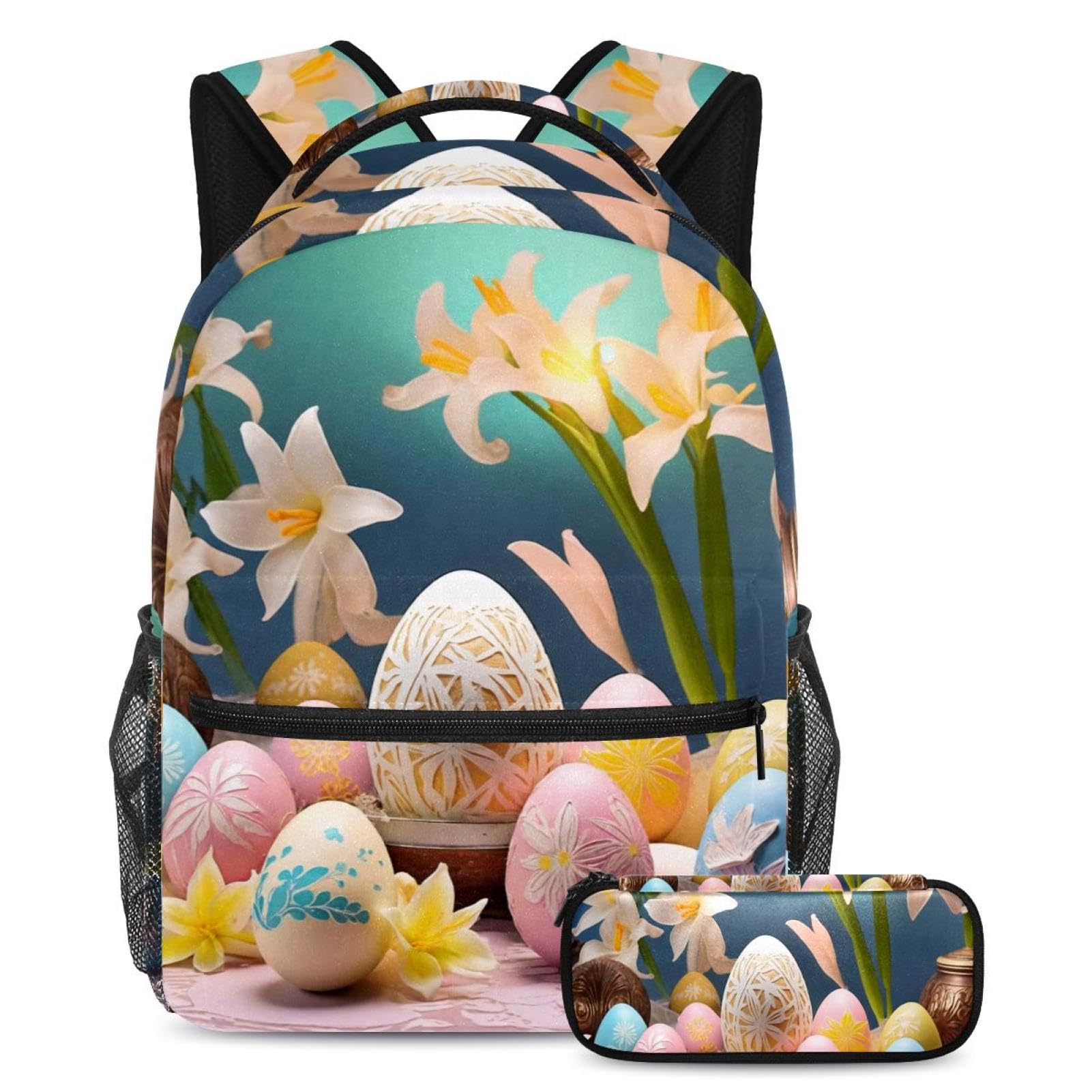 Sac à dos et trousse à crayons motif lys coloré, cadeau de rentrée - 7