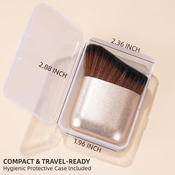 Self Tanner & Bronzer Brush with Travel Case Large Kabuki Body Makeup Brush for Face & Body, Ultra Soft Vegan Kabuki Foundation Makeup Brush for Liquid, Cream & Powder Applicator