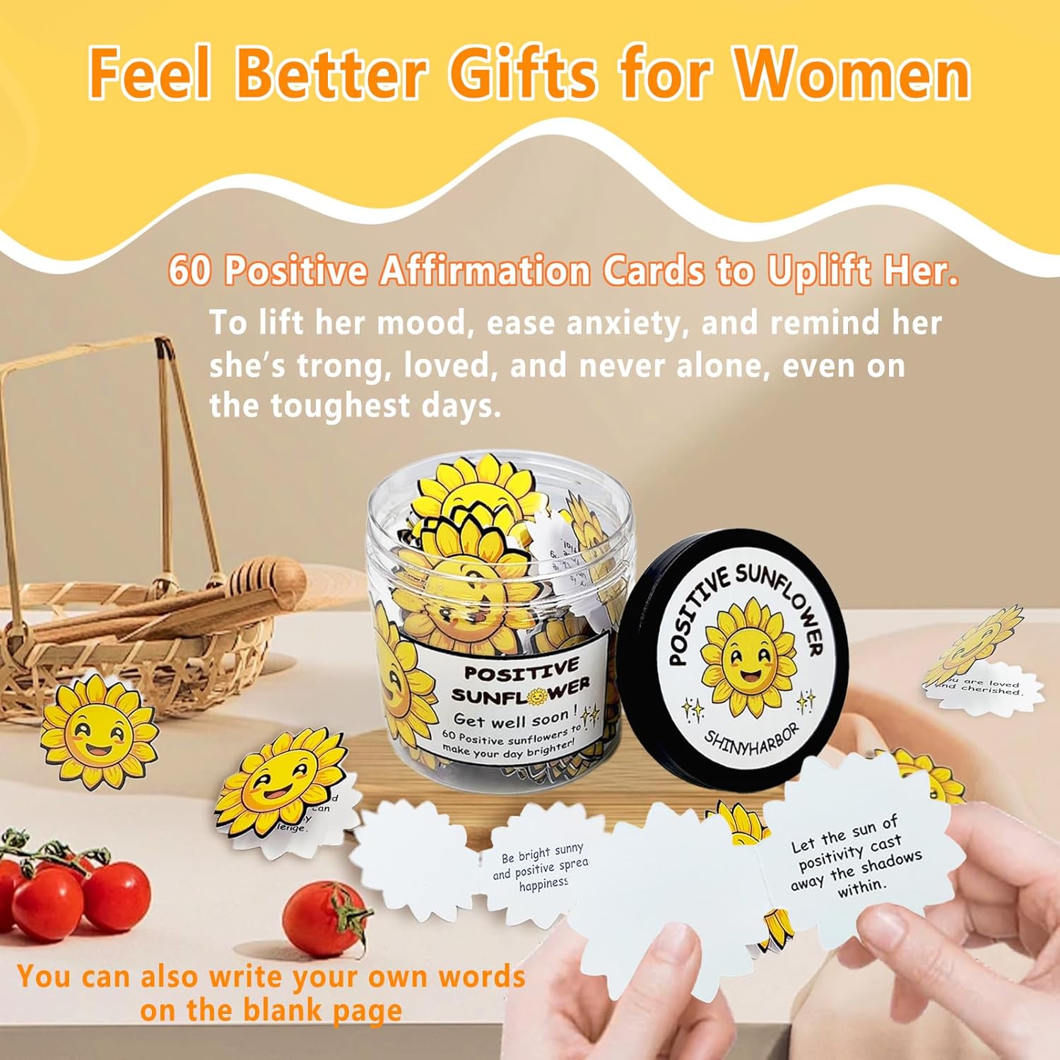 Get Well Soon Gifts for Women,Sending Sunshine Box Care Package,Unique Inspirational Sunflower Gift Basket,Recovery Gifts for Mom, Sister,Wife, Best Friend - Image 4