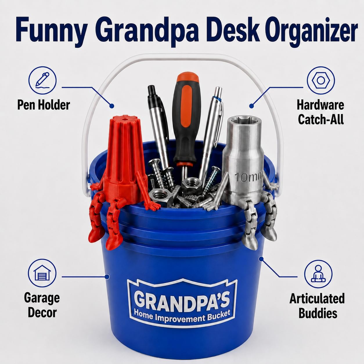 POP-POP's Bucket Pen Holder, Blue image 5