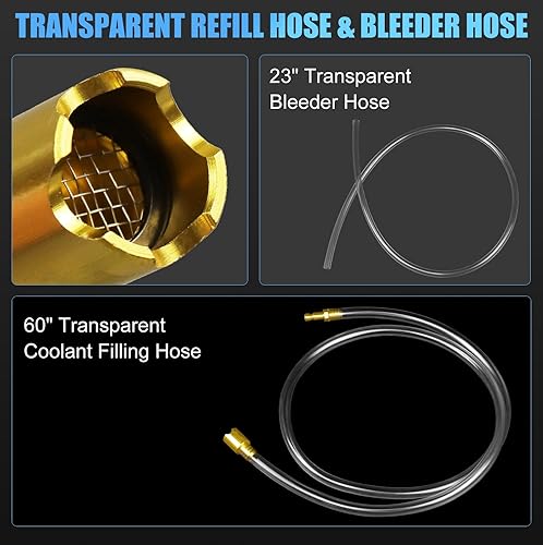 Vista 5 de JIFETOR - Kit de herramientas de purga al vacío y relleno de refrigerante del sistema de refrigeración, tanque de agua automotriz universal, juego