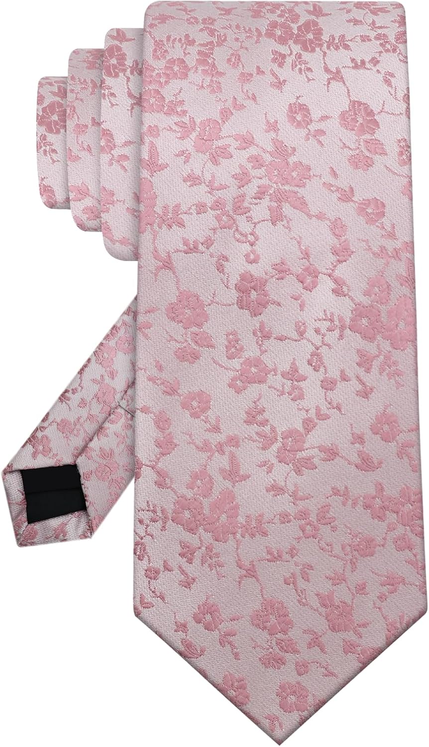 Floral Ties for Men, Polyester 3.35'' Mens Ties Flower Patterned Men's Neckties for Tuxedo Wedding Party Prom