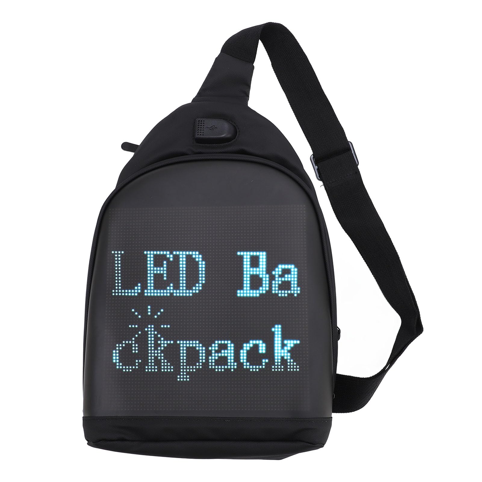 Plecak LED Sling, Programowalny DIY Pełny Kolor Ekranowy Wyświetlacz Woda Wodna Wodna Reklama na Zewnątrz Travel Plecak do Reklamy, Podróży, Jazdy