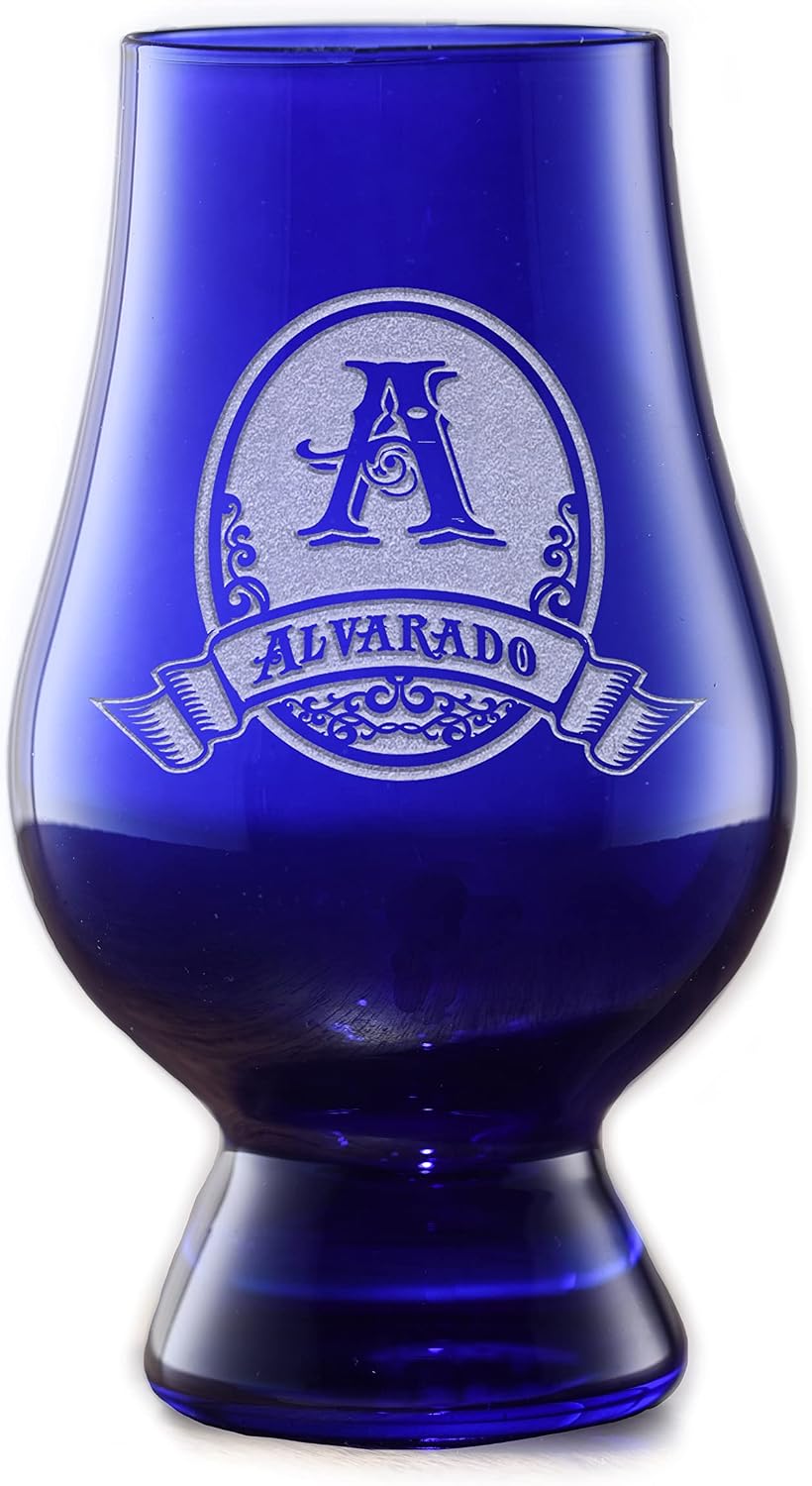 Engraved Blue Glencairn Whisky Glass (Single 1)