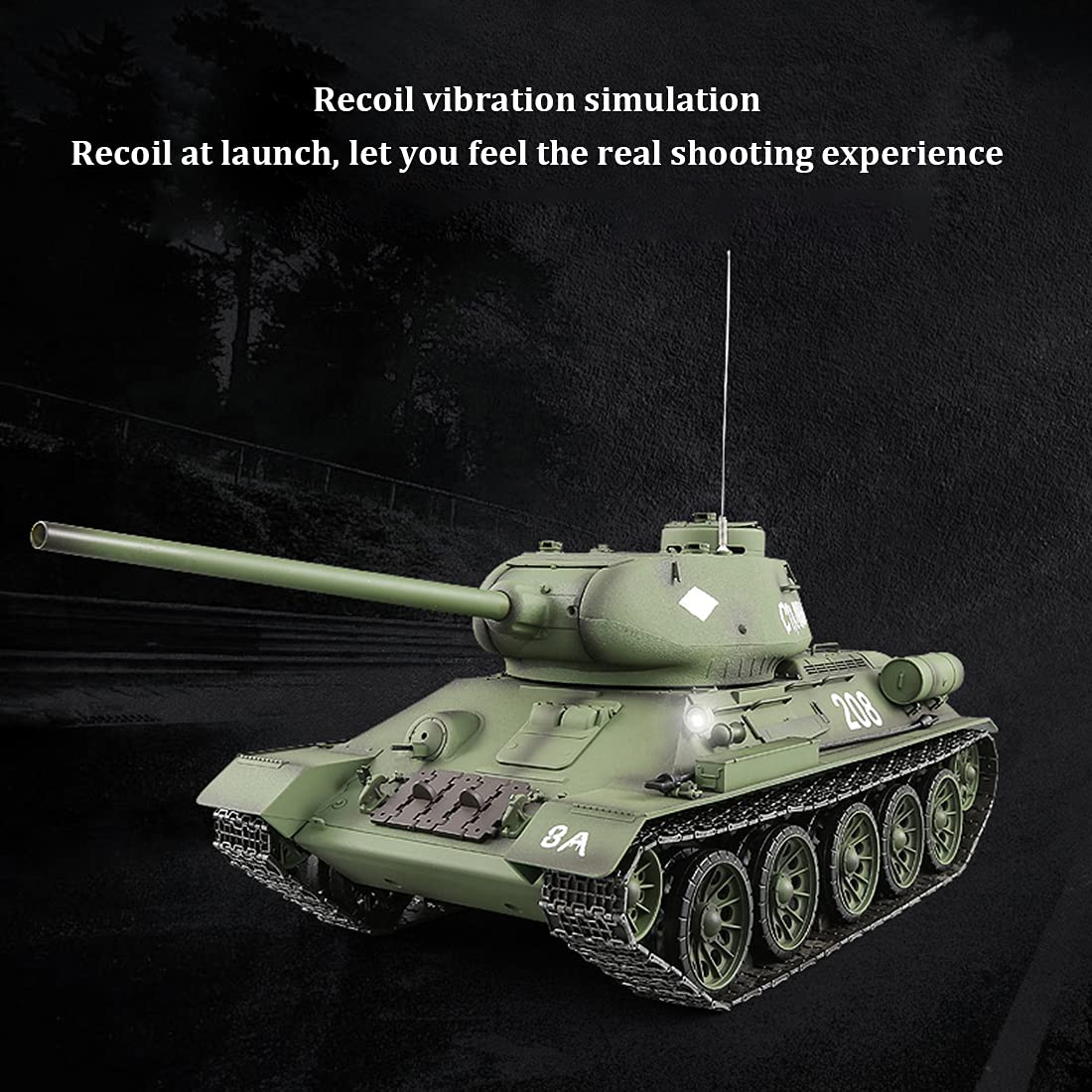 1/16 T-34 carro armato da combattimento modellismo, carro armato militare con effetti di fumo, kit di modellismo giocattolo per adulti - edizione aggiornata