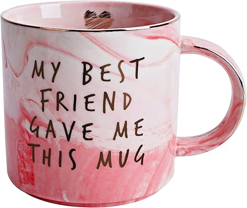 Taza de cumpleaños con texto en inglés "Best Friend Gave Me This", divertido regalo de amistad para mujeres, mejores amigos, hermanas, ella, taza de