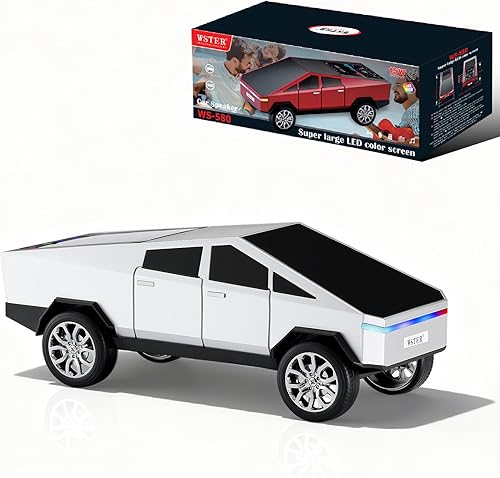 Altavoz de reproducción Bluetooth de camión futurista con pantalla LED, audio portátil de estilo futuro con enlace TWS, radio FM, iluminación LED y