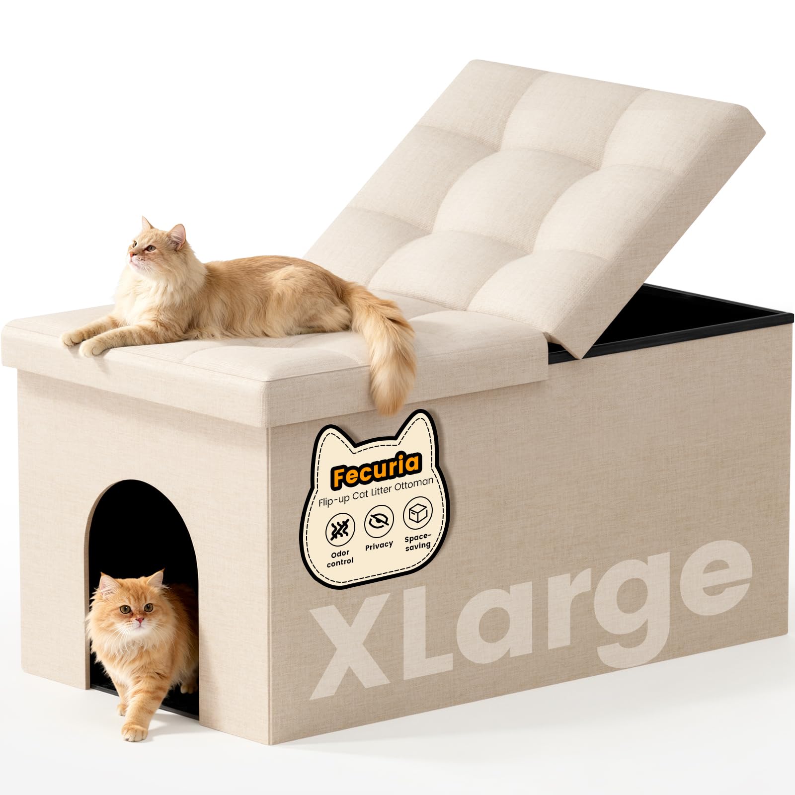 Stylish Cat Litter Box Enclosure - Dark Grey -10