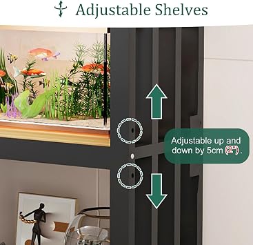 5 10 20 30 40 Gallon Fish Tank Table, Fish Tank Display Stand for Home Office Aquarium, Aquarium Cabinet for Multiple Tanks, Reptile Stand,E,40x30cm(15 3/4