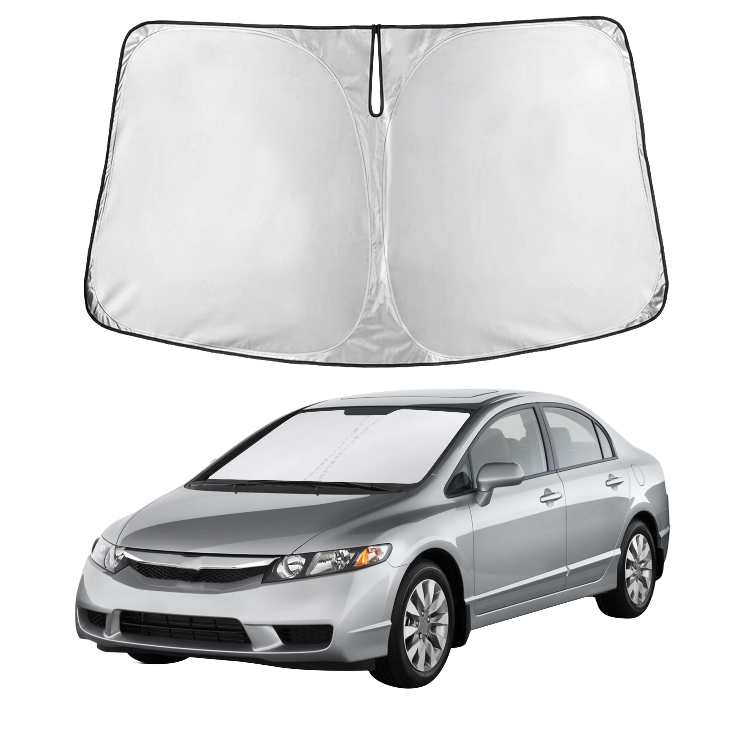 Autovir Windshield Sun Shade Fit for 2006-2009 2010 2011 Honda Civic Sunshade, Front Car Window Shades Sun Visor, Blocks UV Rays & Heat, Car Accessories Fit for Honda Civic 2006-2011