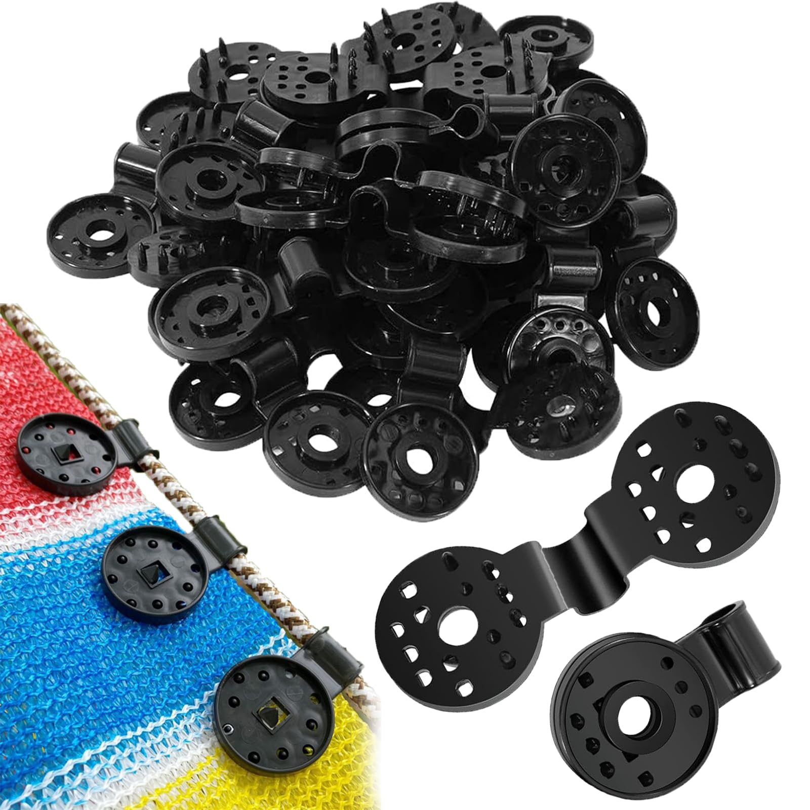 Awning Fabric Heavy Duty Locking Clip, 100/50 PCS Tarp Clips Heavy Duty Lock Grip, Garden Clips for Netting, Sun Shade Cloth Clips with Grommets for