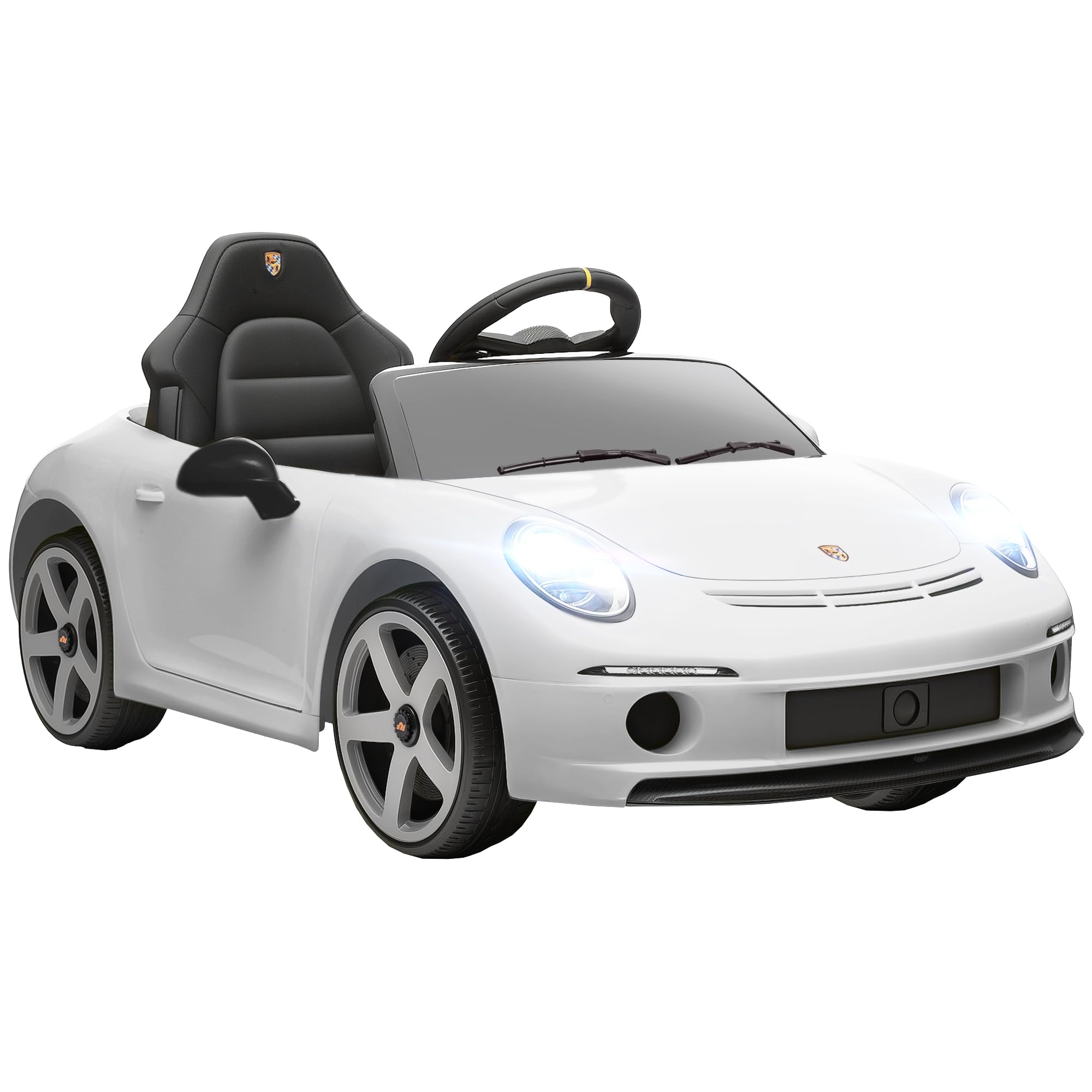 AIYAPLAY Macchina Elettrica per Bambini 3-5 Anni Licenza RUF GT Bianco | Auto Elettrica per Bambini, con Telecomando, Avvio Lento, Cintura di Sicurezza, Luci, Musica e USB