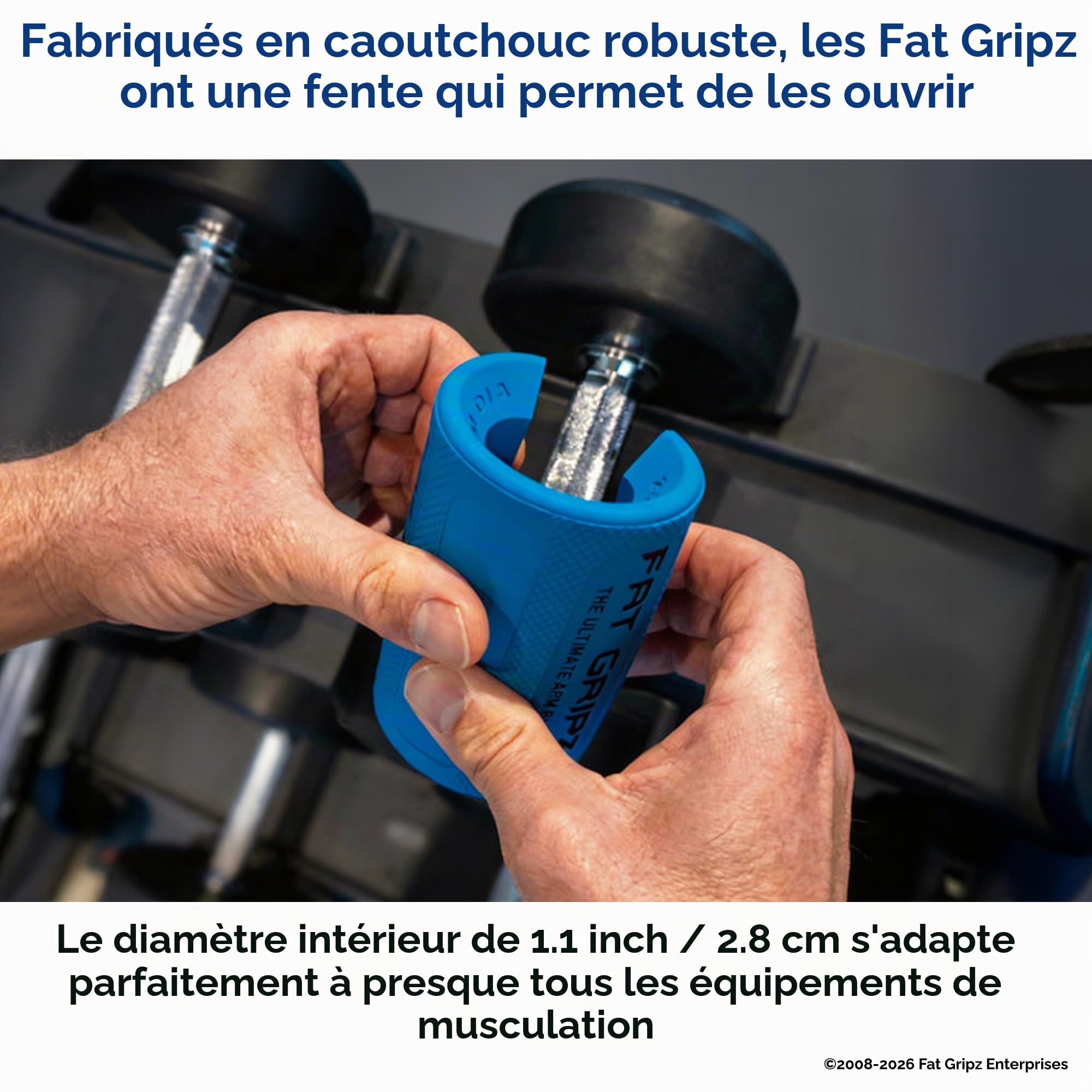 Fat Gripz Pro - La façon prouvée de développer biceps et avant-bras simplement et rapidement (5,7 cm Diamètre)