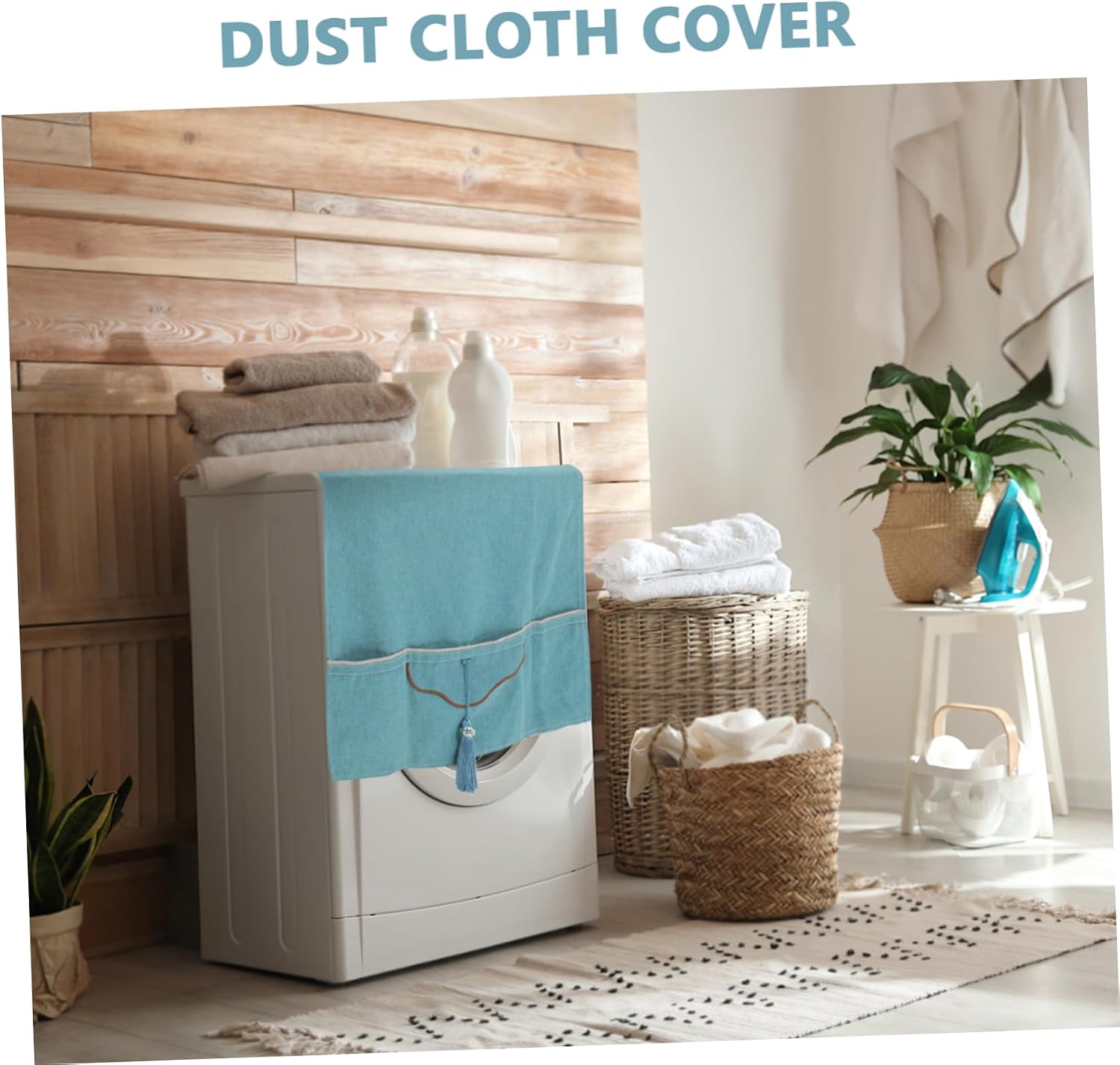 Multi-function Decorative Cloth Cover for Kitchen Appliances Fridge Washer Dryer Top Protector - Wear- Easy to Clean