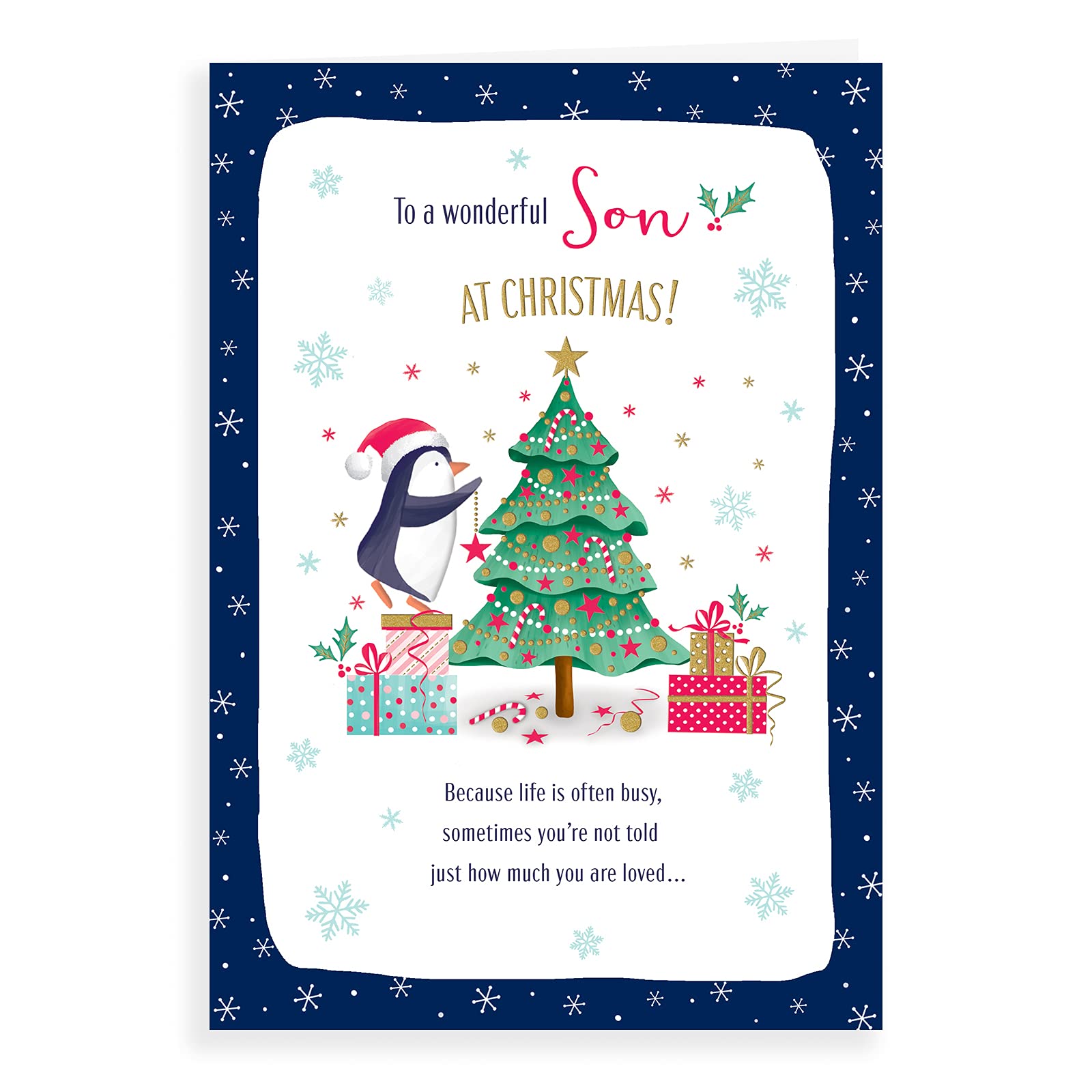 Piccadilly Greetings Character Christmas Card Son - 9 x 6 inches, A41350