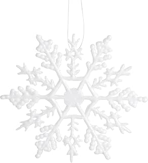 Darice 1619-61 - Adorno de Copo de Nieve, 10 cm, Color Blanco