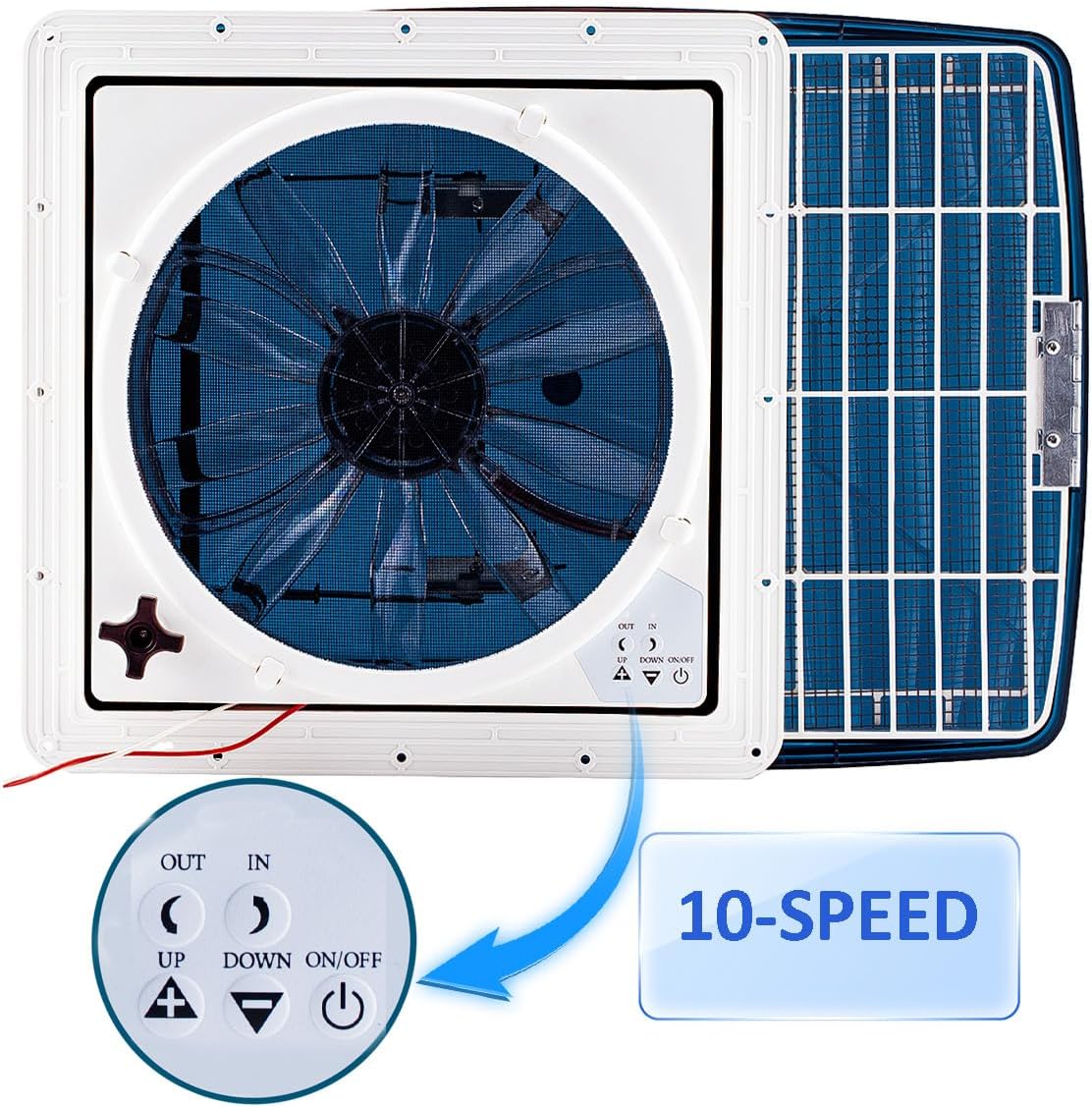 Build-in Rain Shield Rv Roof Vent Fan Trailer 10 Speed Remote Control （NO Thermostat）