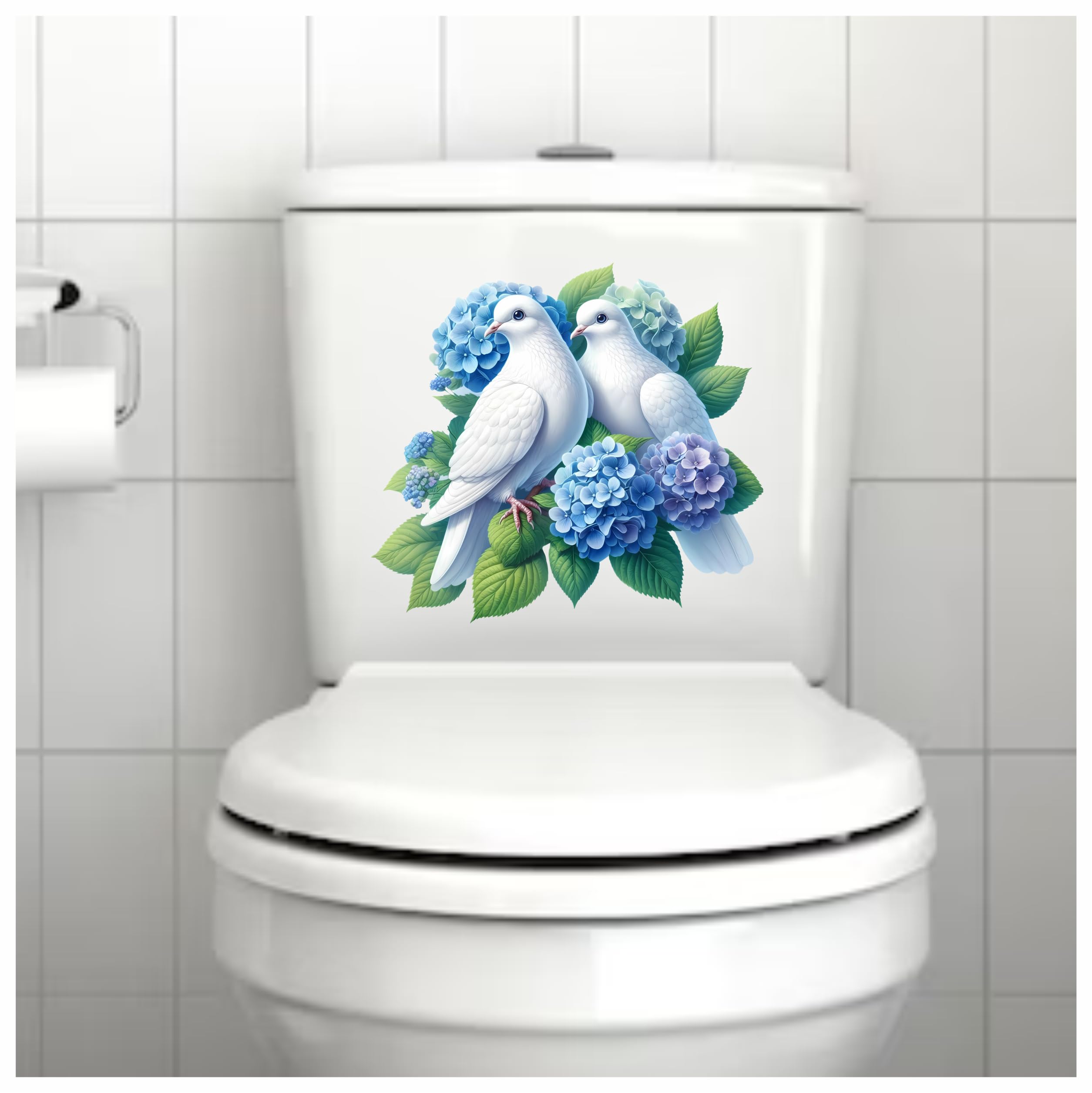 x4 Blue Dove Bird Stickers for Wall Decor Covering Marks, Mugs & Cups, Car Bumpers, Shower & Tile, Toilets, Laptop & More - Image 2