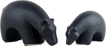 NWFashion Ceramic Animal Figurines Home Decoration Furniture Desktop Display Black Bear