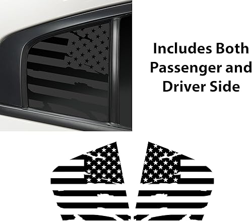 Miniatura 4 de Bogar Tech Designs - Vinilo adhesivo precortado para ventana con diseño de la bandera de EE.UU., compatible con Dodge Charger 2011-2023, negro mate