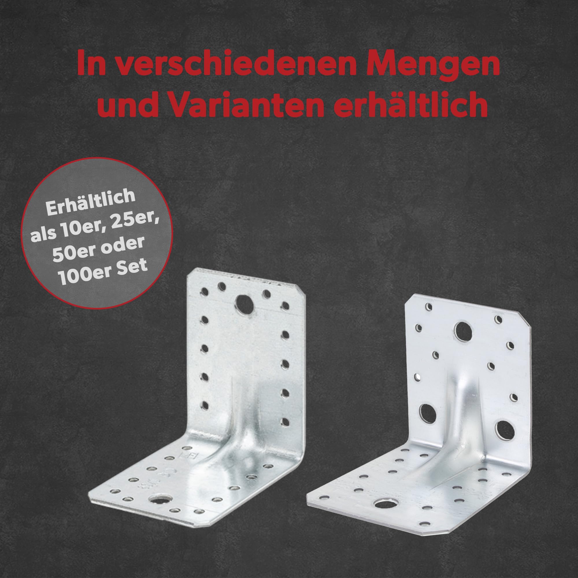 50 x siwitec Schwerlast-Winkelverbinder mit Sicke, 90 x 90 x 65 mm, sendzimirverzinkter Stahl, witterungsbeständiger Holzverbinder, Schwerlastverbinder für Holzkonstruktionen, Stahlwinkel, Bauwinkel