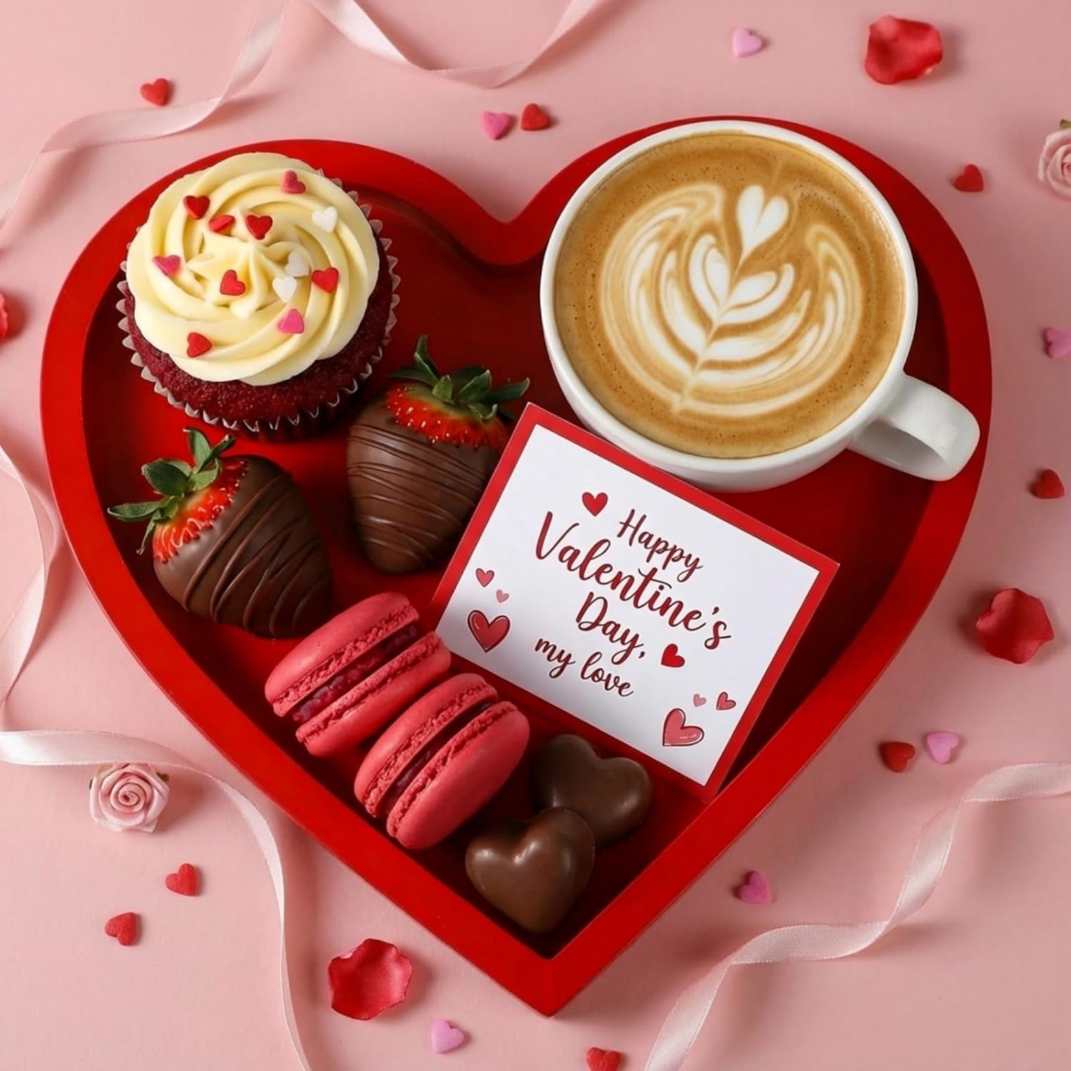 Hushee 3 Pcs Valentine's Day Wooden Serving Tray Heart Shaped Plate Wood Serving Dish Tray and Platter for Valentines Day Table Decoration Home Office Food Display, 3 Sizes(Heart, Red, Pink, White)