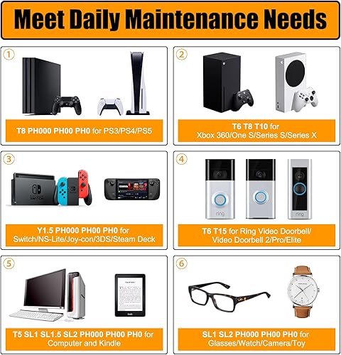 Miniatura 2 de VCELINLK - Juego de mini destornilladores de precisión con 30 piezas Torx T6 T8 T9 T15, P5, Phillips PH00, Triwing Y00 Bits, kit de herramientas de