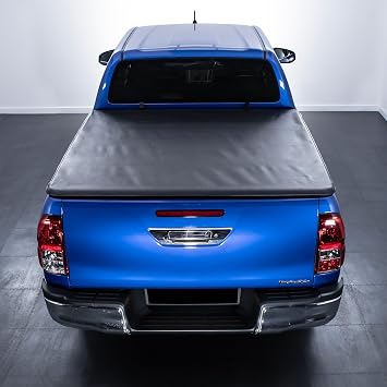Lockable Black Soft Roll Top Tonneau Truck Bed Cover Compatible with Toyota Hilux MK8 MK9 2015+ Pickup Locking Load Cargo Rolling Roller Cover