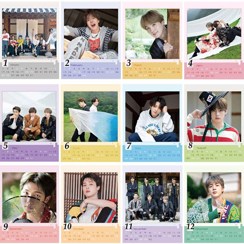 Cotrdocigh Kpop BTS Bangtan Boys Map of the Soul 7 Calendar Poster Love Yourself 2020 Official Photo Table Calendar for A....