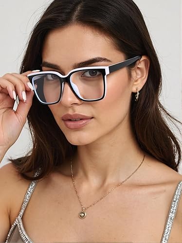 Miniatura 10 de Bsreyeop Lentes bloqueadores de luz azul de gran tamaño para mujeres y hombres, anteojos cuadrados de moda, anteojos de computadora sin receta