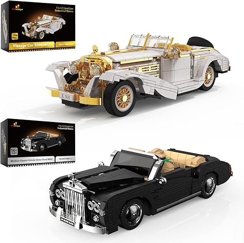 JMBricklayer Kits de construcción de automóviles de modelo, juegos de construcción de automóviles vintage, autos de juguete, juguetes de